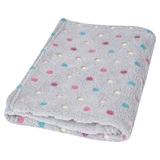 Ковдра з мікрофібри BabyMatex, Milly, 75 см x 100 см, сіра з кольоровими крапками