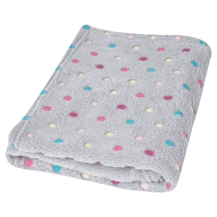 BabyMatex, Одеяло из микрофибры Milly, 75 см x 100 см, серое с разноцветными точками
