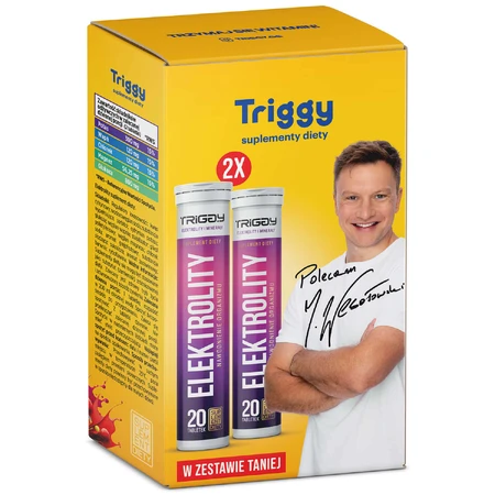 Набір Triggy Elektrolity, аромат грейпфрут-журавлина, 2 x 20 компл. шипучих AMBALAJ CONTAMINAT: ціни та характеристики