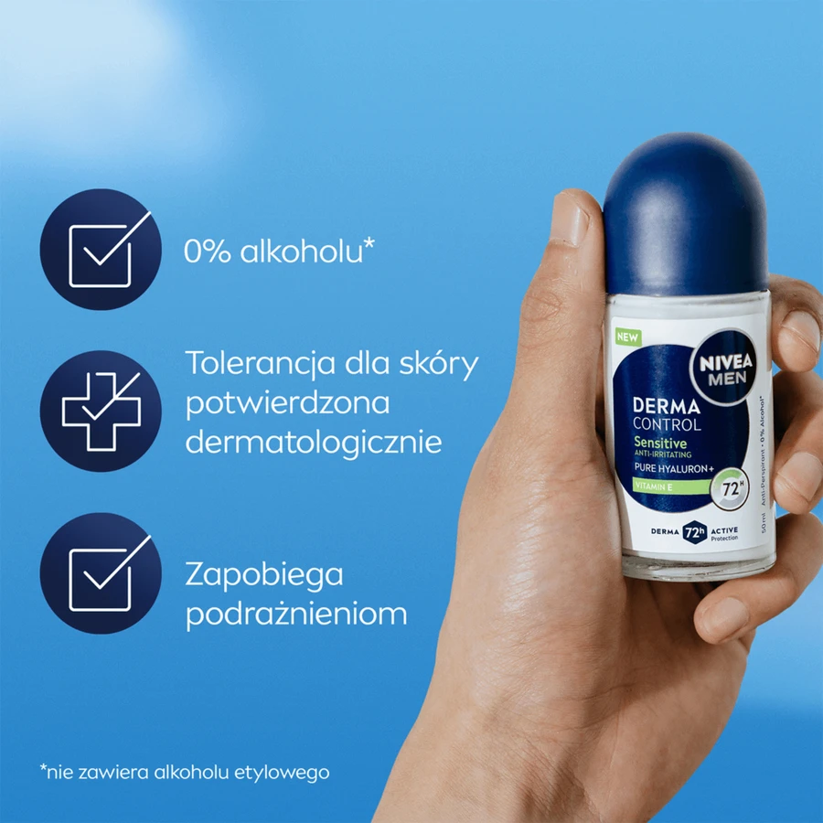 Nivea Men Derma Control Sensitive, антиперспирант, ролл-он, 50 мл: цены и характеристики