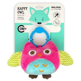 Плюшевая игрушка Happy Owl Pink, 0 месяцев+, Milly Mally