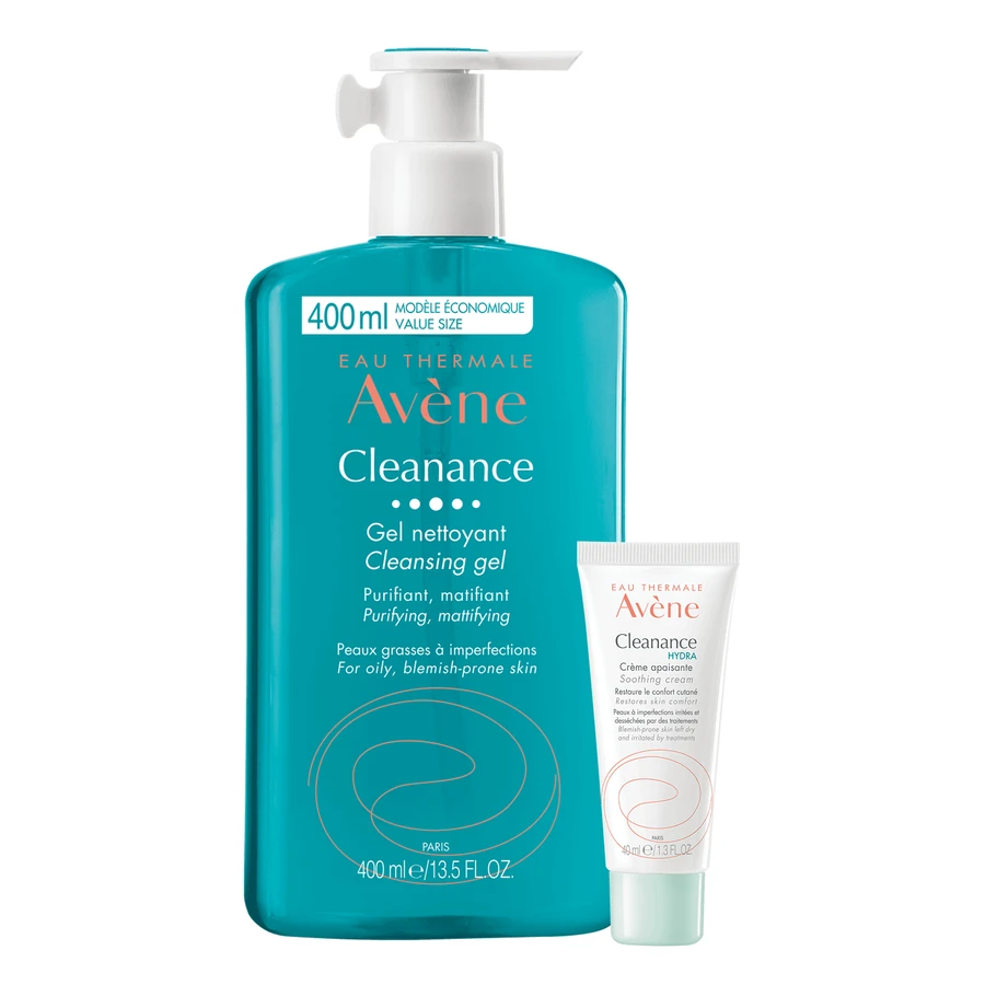 Набор Avene Cleanance, постлекарственный успокаивающий крем, 40 мл + очищающий гель для лица и тела, 400 мл: цены и характеристики