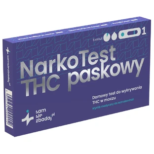Проверь себя Narko Test THC, домашний тест для обнаружения ТГК в моче, тест-полоска, 1 штука