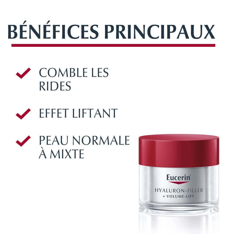 Денний крем Eucerin Hyaluron-Filler + Volume Lift Spf15 для нормальної та комбінованої шкіри 50мл: ціни та характеристики