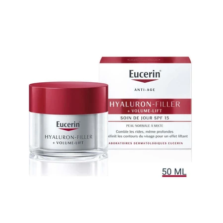 Денний крем Eucerin Hyaluron-Filler + Volume Lift Spf15 для нормальної та комбінованої шкіри 50мл: ціни та характеристики