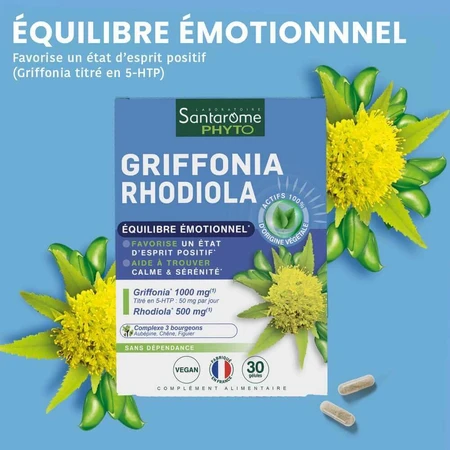 Santarome Griffonia Rhodiola Equilibre émotionnel 30 капсул: цены и характеристики