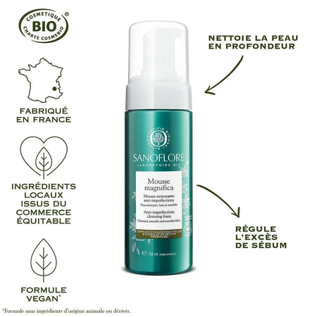 Sanoflore Magnifica Certified Bio Очищающее средство для лица 2x150 мл Кожа, склонная к акне 300 мл: цены и характеристики