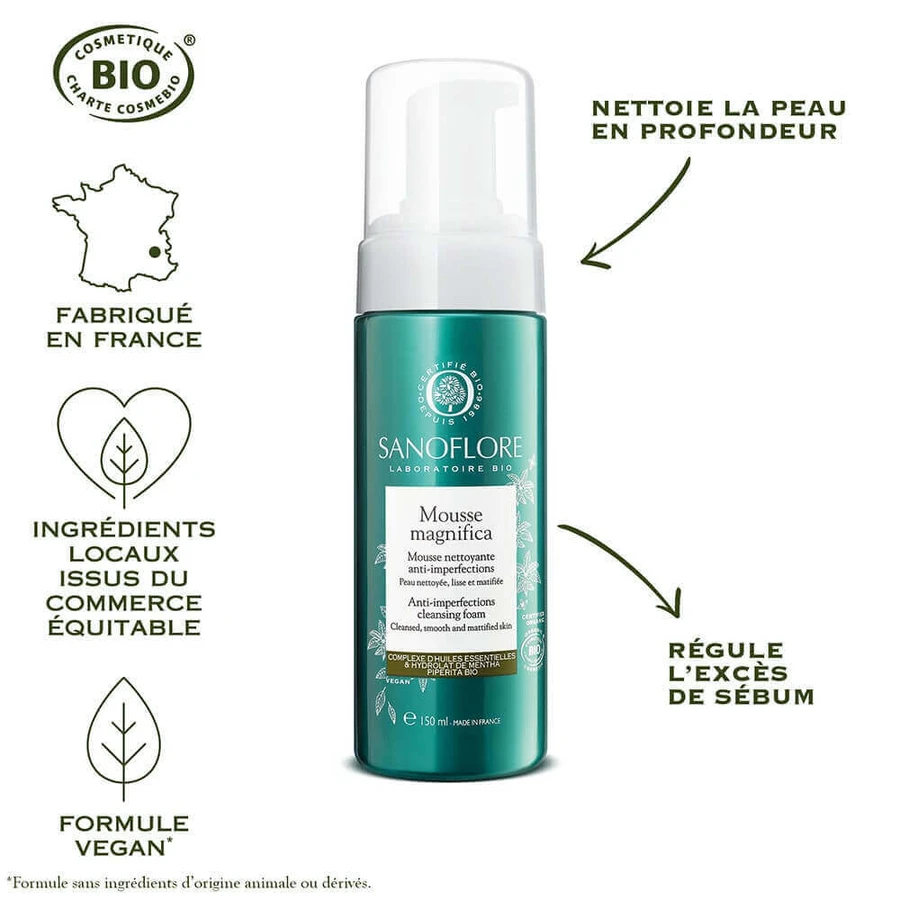 Sanoflore Magnifica Certified Bio Очищающее средство для лица 2x150 мл Кожа, склонная к акне 300 мл: цены и характеристики