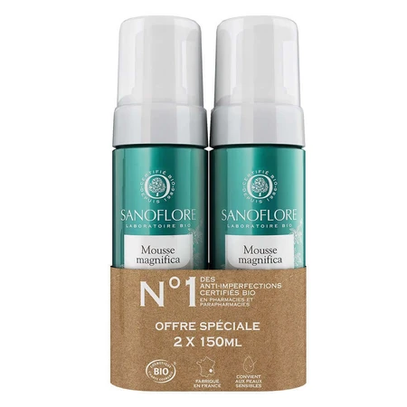Sanoflore Magnifica Certified Bio Очищающее средство для лица 2x150 мл Кожа, склонная к акне 300 мл: цены и характеристики
