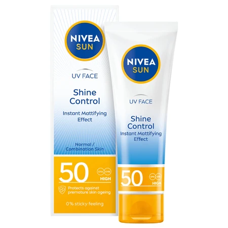 Nivea Sun UV Face Shine Control, матуючий сонцезахисний крем, SPF 50, 50 мл: ціни та характеристики