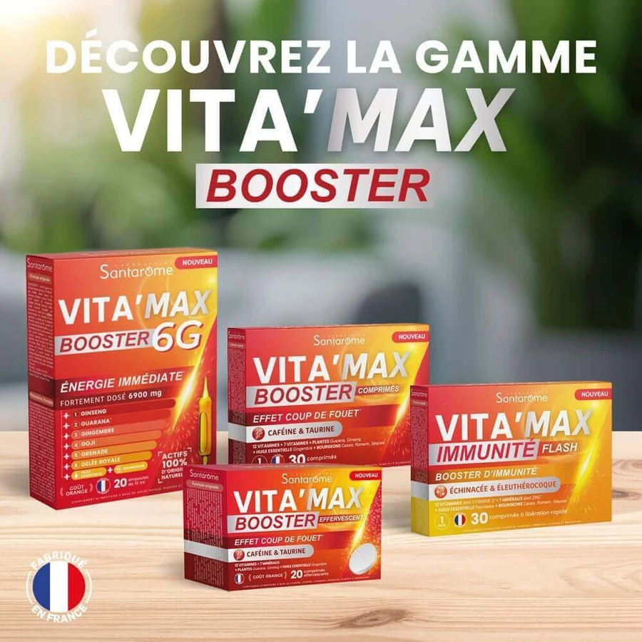 Santarome Vita'max Boost шипучие таблетки против усталости Апельсин 20 таблеток: цены и характеристики