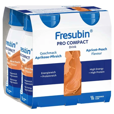 Fresubin Pro Compact Drink, питательный препарат, со вкусом абрикоса и персика, 4 х 125 мл: цены и характеристики