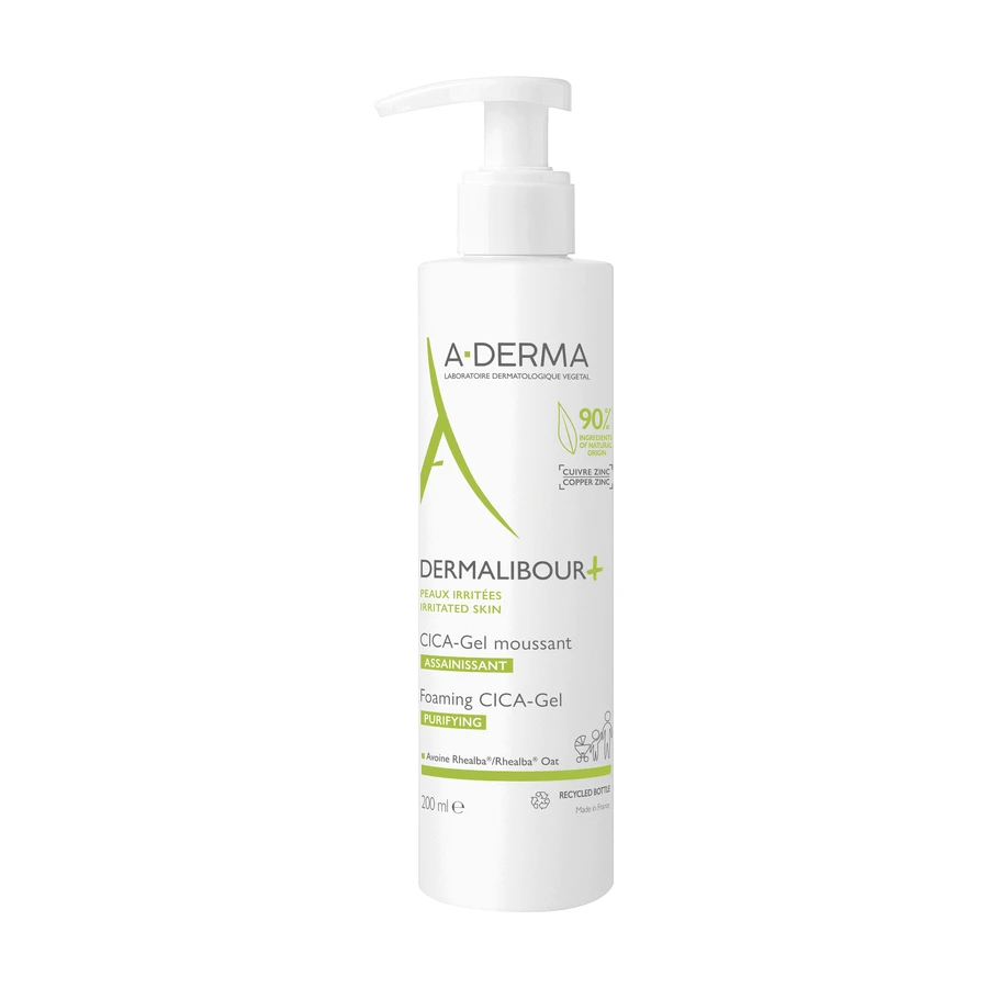 Набір A-Derma Dermalibour+ Cica, регенеруючий крем для подразненої шкіри, з першого дня, 100 мл + гель для очищення подразненої шкіри, 200 мл: ціни та характеристики