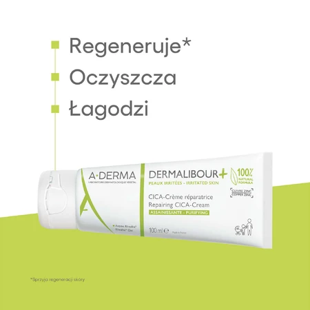 Набір A-Derma Dermalibour+ Cica, регенеруючий крем для подразненої шкіри, з першого дня, 100 мл + гель для очищення подразненої шкіри, 200 мл: ціни та характеристики
