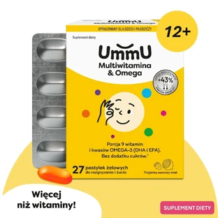 UmmU Multivitamin & Omega, для детей от 12 лет, 27 жевательных пастилок