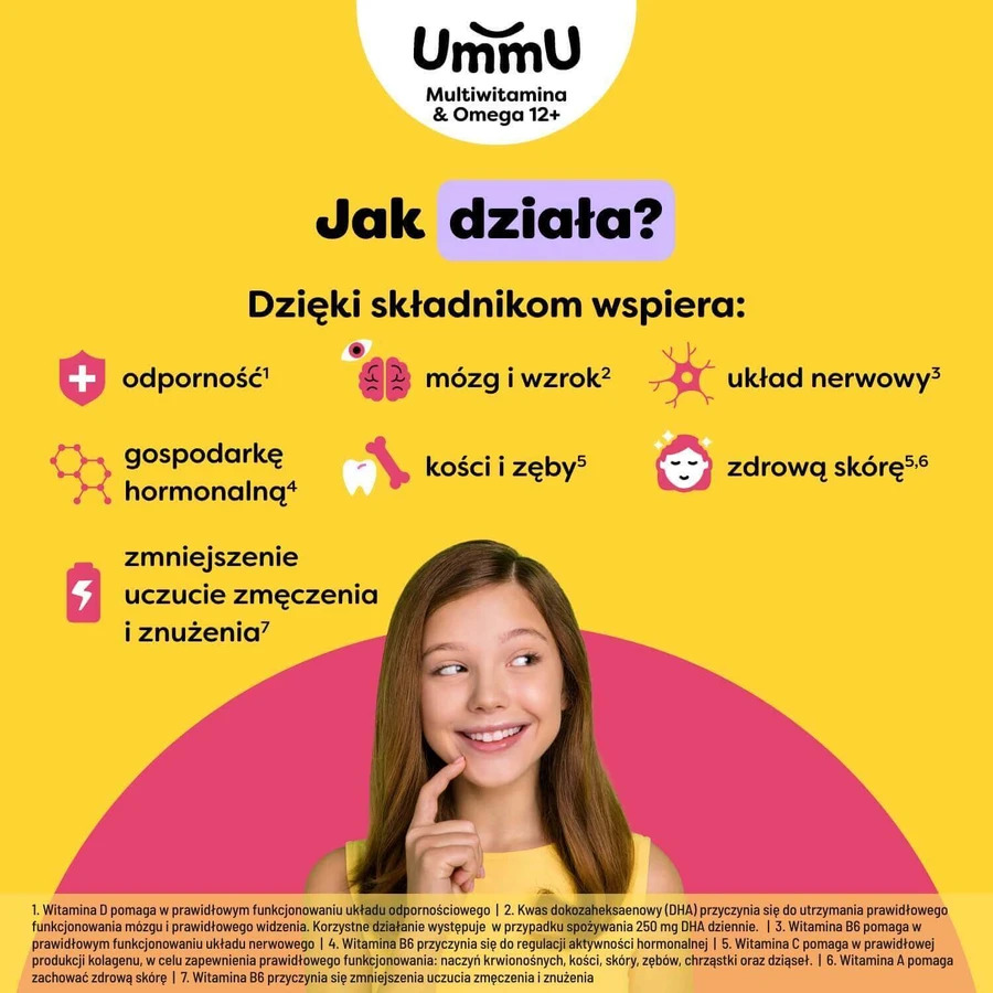 UmmU Multivitamin & Omega, для детей от 12 лет, 27 жевательных пастилок: цены и характеристики