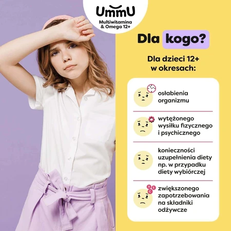 UmmU Multivitamin & Omega, для детей от 12 лет, 27 жевательных пастилок: цены и характеристики
