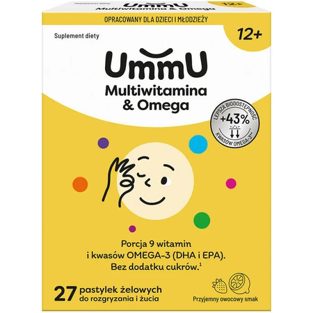 UmmU Multivitamin & Omega, для детей от 12 лет, 27 жевательных пастилок: цены и характеристики