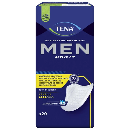 Набор Tena Men Active Fit, анатомические ленты для лечения заболеваний кожи, Nivel 2, 2 x 20 bucăți: цены и характеристики
