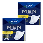 Набор Tena Men Active Fit, анатомические ленты для лечения заболеваний кожи, Nivel 2, 2 x 20 bucăți: цены и характеристики
