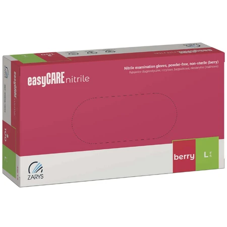 EasyCare Nitrile, рукавички нітрилові, нестерильні, без пудри, малинового кольору, розмір L, 100 штук: ціни та характеристики