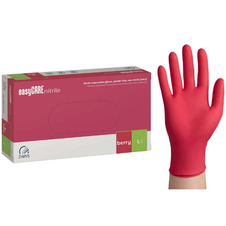 EasyCare Nitrile, рукавички нітрилові, нестерильні, без пудри, малинового кольору, розмір L, 100 штук: ціни та характеристики