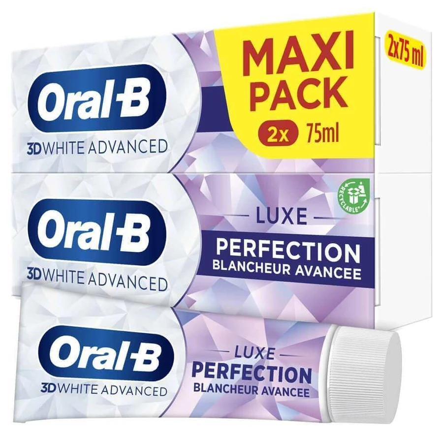 Зубная паста Oral-B 3D White Advanced Whitening Perfection 2х75 мл: цены и характеристики