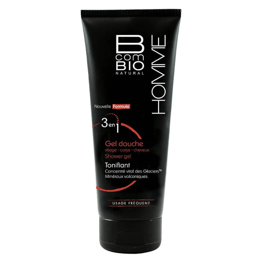 Bcombio Natural Homme 3 в 1 органічний тонізуючий гель для душу для тіла, обличчя та волосся 200 мл: ціни та характеристики