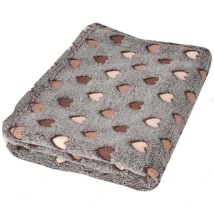 BabyMatex, Одеяло из микрофибры Milly, 75 см x 100 см, коричневое с сердечками