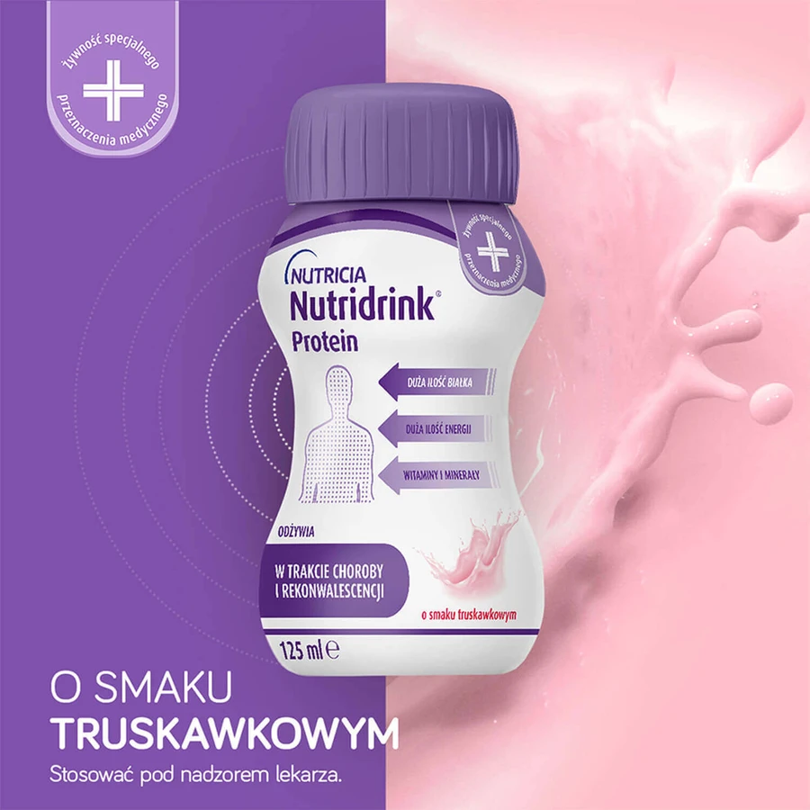 Набір протеїнів Nutridrink Protein, поживний препарат, персик-манговий, 4 х 125 мл + смак полуниці, 4 х 125 мл + смак лісових фруктів, 4 х 125 мл + смак червоних фруктів, 4 х 125 мл: ціни та характеристики
