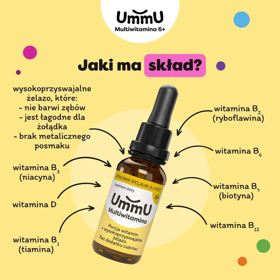 Мультивітамін UmmU, для дітей від 6 років, краплі, апельсиновий смак, 30 мл: ціни та характеристики