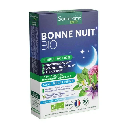Santarome Bonne Nuit Мелатонин тройного действия Bio free 20 таблеток: цены и характеристики