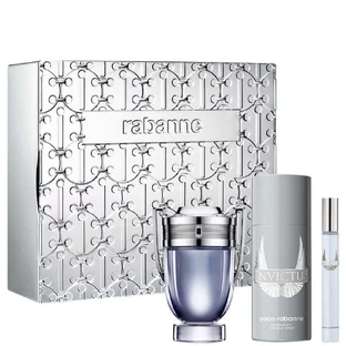 Paco Rabanne Invictus Набір туалетна вода, 100 мл + дезодорант-спрей, 150 мл + туалетна вода-мініатюра, 10 мл