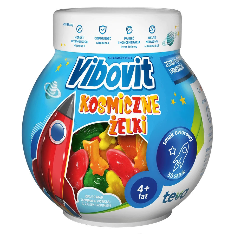 Желе Vibovit Космічне, від 4 років, фруктовий смак, 50 шт.: ціни та характеристики