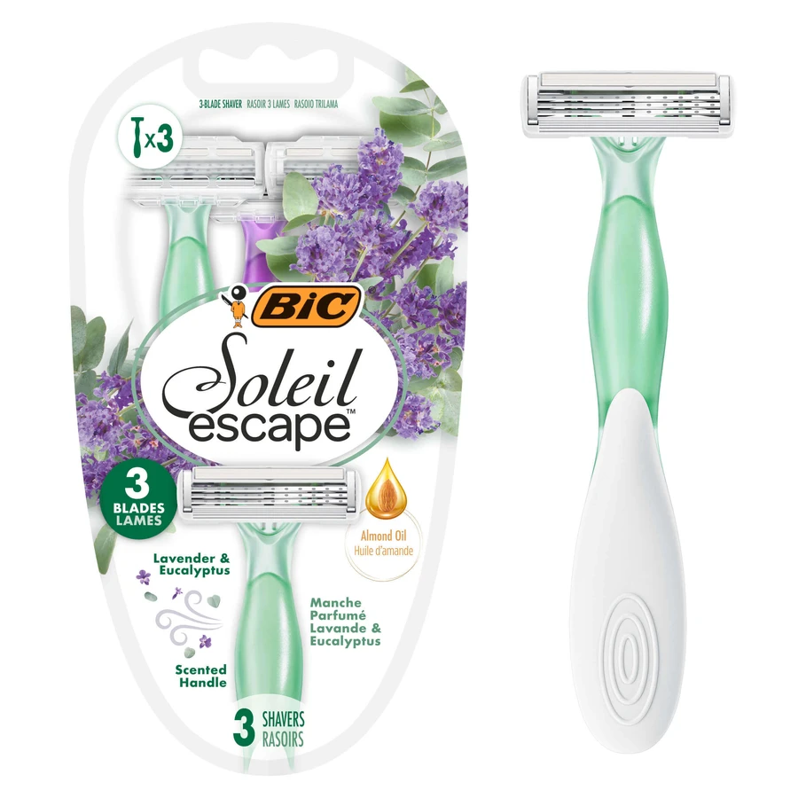 BIC Soleil Escape, бритва жіноча, одноразова, з трьома лезами, лаванда та евкаліпт, 3 шт.: ціни та характеристики