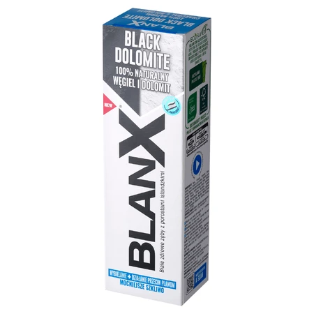 BLANX Black Dolomite, відбілююча зубна паста з активованим вугіллям, 75 мл: ціни та характеристики