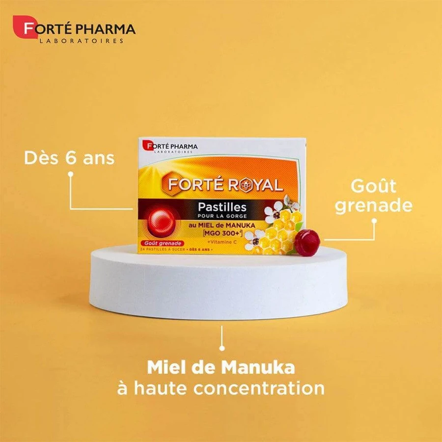 Forté Pharma Forté Royal Throat Lozenges с медом манука со вкусом граната 24 пастилки: цены и характеристики