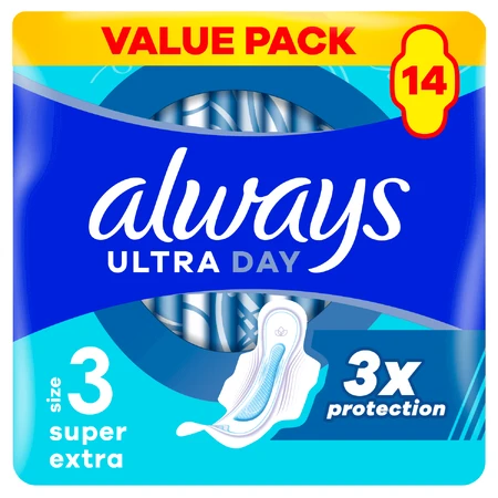 Always Ultra Day, гігієнічні рушники з крильцями, Super Extra, 14 шт.: ціни та характеристики
