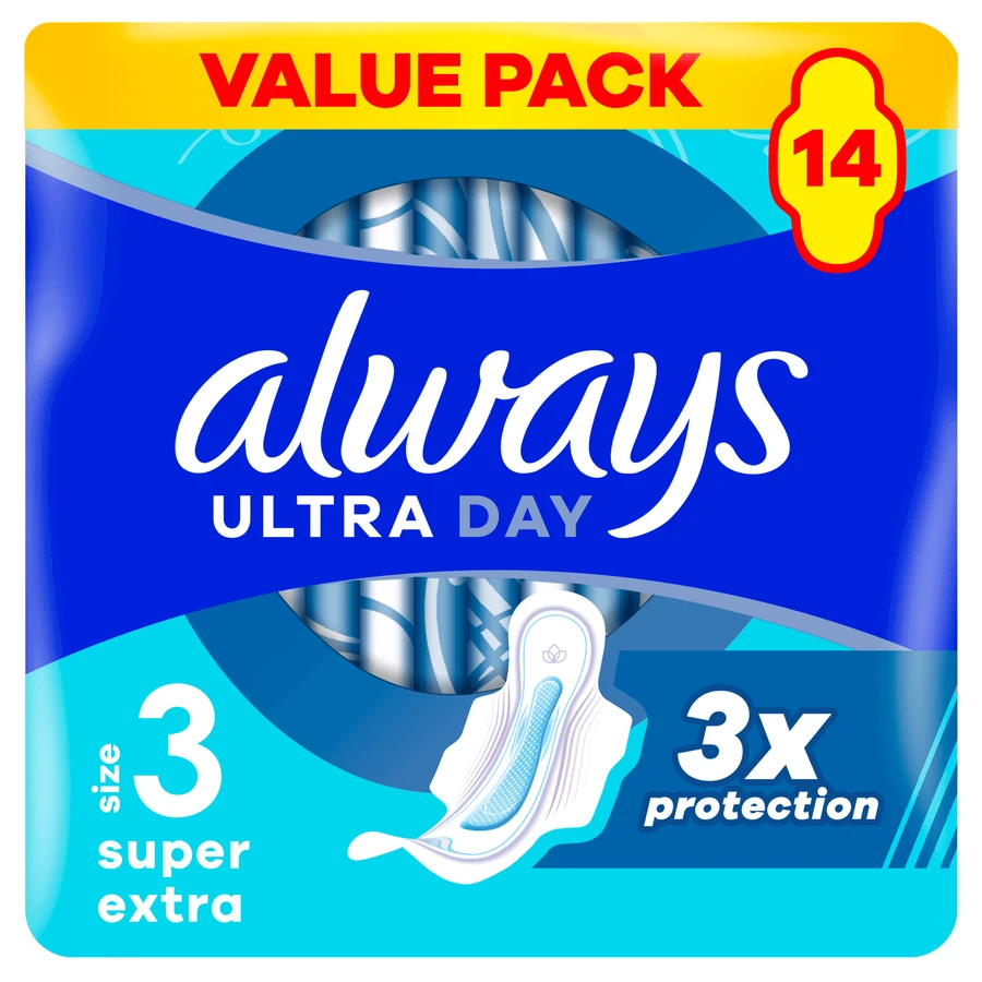 Always Ultra Day, гігієнічні рушники з крильцями, Super Extra, 14 шт.: ціни та характеристики