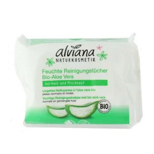 Очищающие салфетки Alviana Organic Aloe Vera x25u