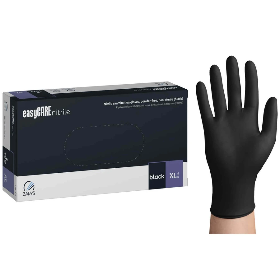 EasyCare Nitrile, нитриловые перчатки, нестерильные, неопудренные, черные, размер XL, 100 штук: цены и характеристики