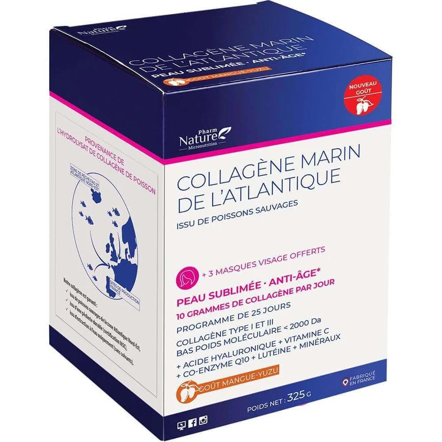 Pharm Nature Micronutrition Atlantic Marine Колаген сублімований антивіковий зі смаком манго 325г: ціни та характеристики