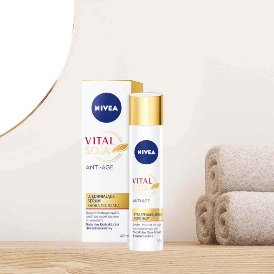 Nivea Vital Soy Anti-Age, укрепляющая сыворотка для лица, зрелая кожа, 40 мл: цены и характеристики