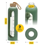 4Fizjo, sticlă de apă în carcasă de silicon, motivațională, verde, 1 l: цены и характеристики