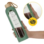 4Fizjo, sticlă de apă în carcasă de silicon, motivațională, verde, 1 l: цены и характеристики