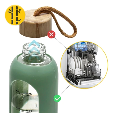 4Fizjo, sticlă de apă în carcasă de silicon, motivațională, verde, 1 l: цены и характеристики