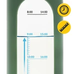 4Fizjo, sticlă de apă în carcasă de silicon, motivațională, verde, 1 l: цены и характеристики