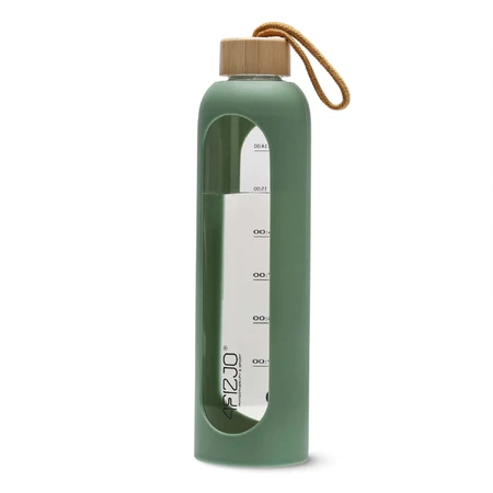4Fizjo, sticlă de apă în carcasă de silicon, motivațională, verde, 1 l: цены и характеристики