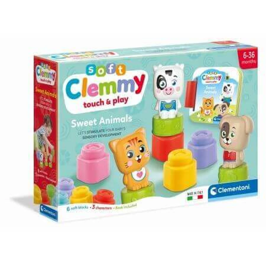 Игровой набор мягких животных Soft Clemmy, 6 мягких кубиков и карточка Soft Clemmy, 6 месяцев+, Clementoni: цены и характеристики