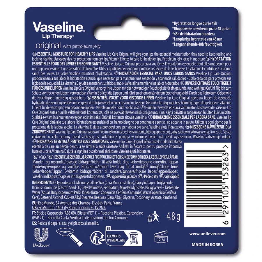 Vaseline Lip Therapy Original, мазь, 4,8 г: цены и характеристики